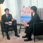 岡山県庁にて伊原木岡山県知事の映画撮影を行いました。